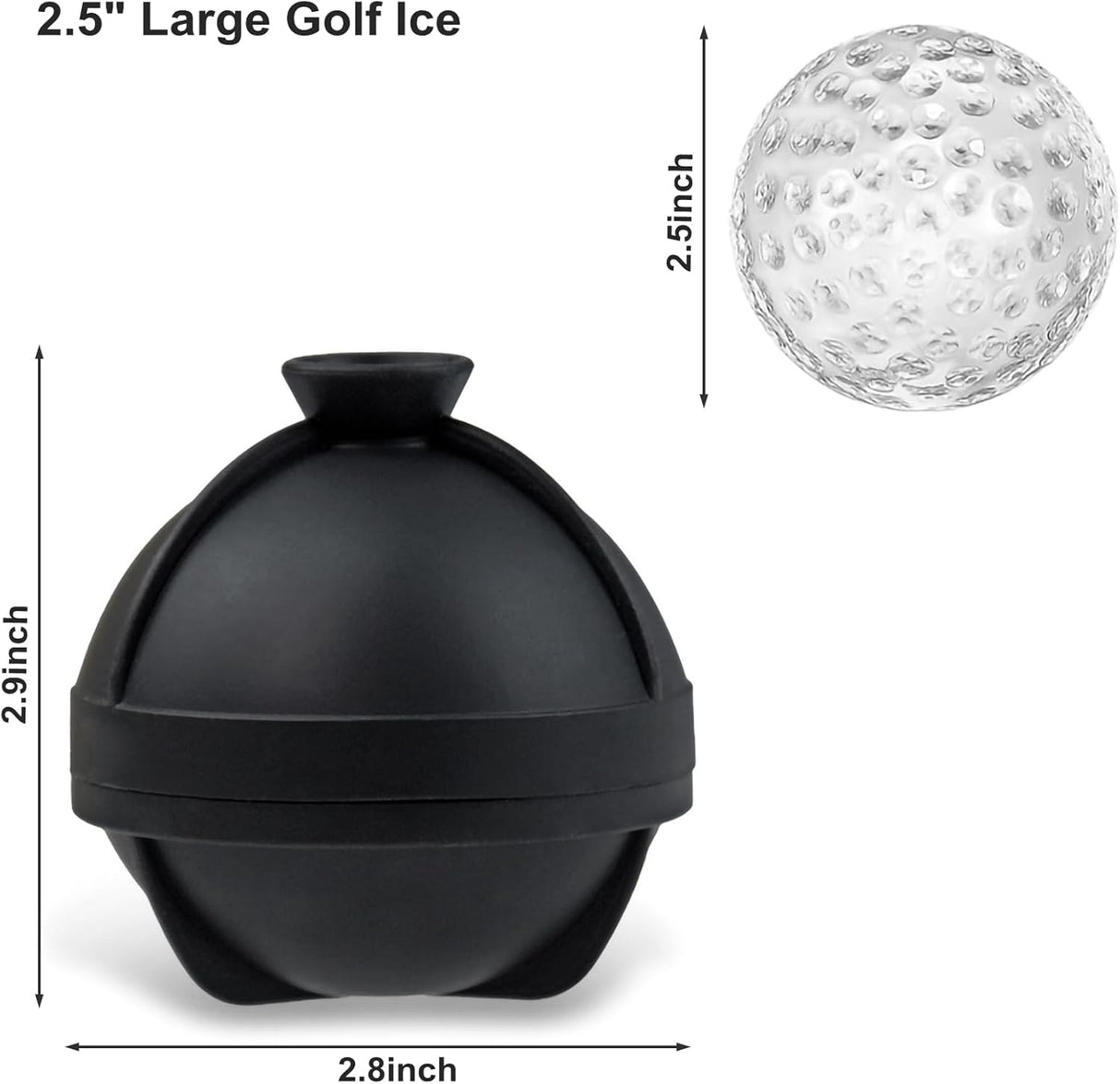 Patria Ice Mould, Golf Ball Sphere, 2.5 Inch, 4pcs