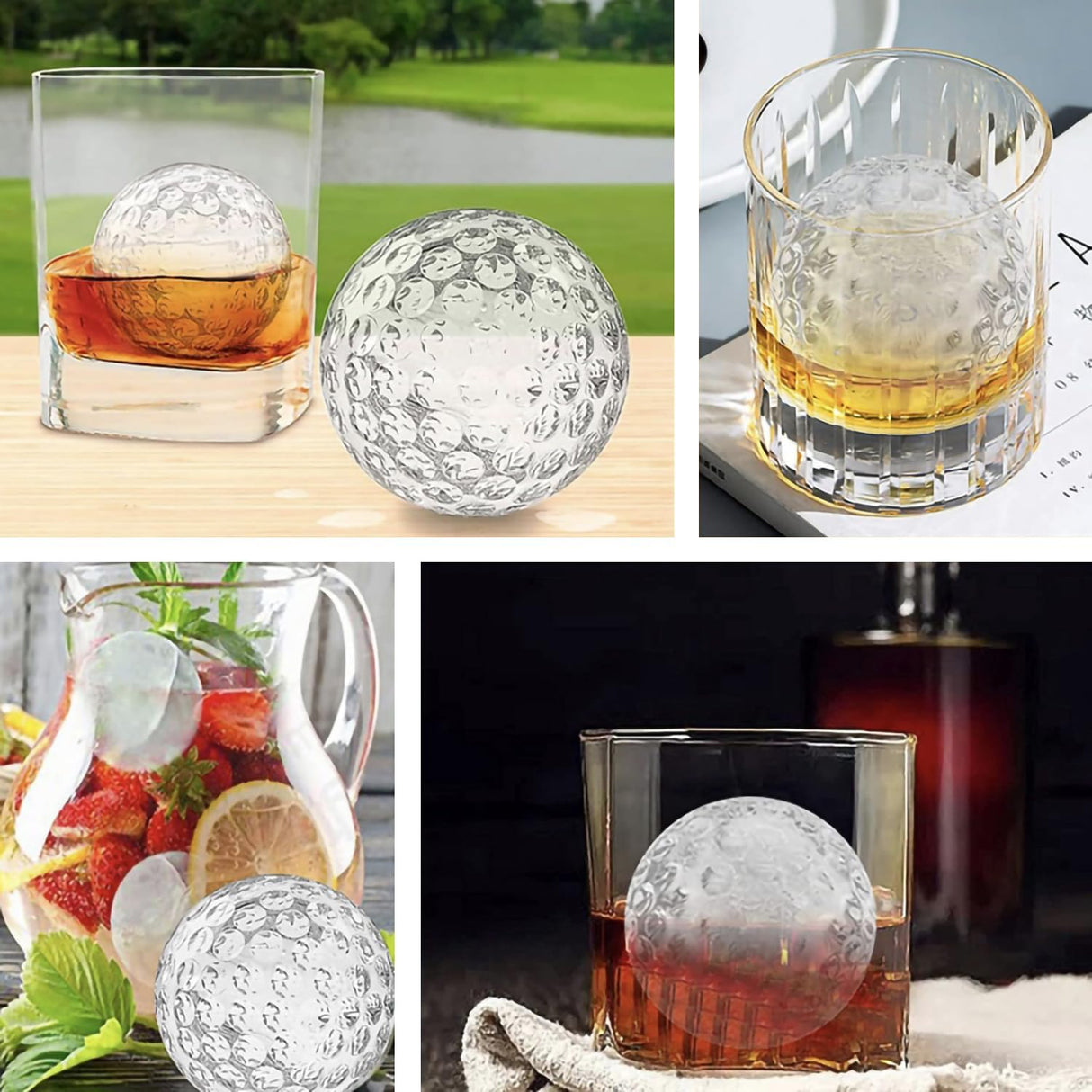 Patria Ice Mould, Golf Ball Sphere, 2.5 Inch, 4pcs