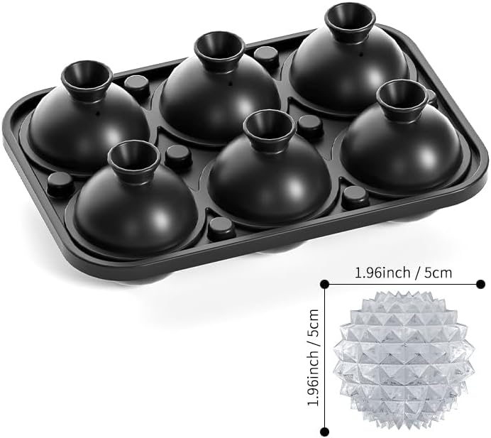 Averno Ice Mould, Etched Sphere, Silicone, 6 Cavity