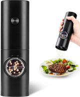 Erice electric salt or pepper grinder in silver with LED light