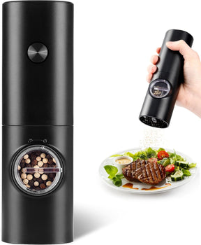 Erice electric salt or pepper grinder in silver with LED light