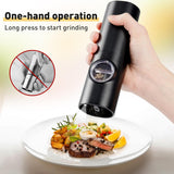 Erice Salt or Pepper Grinder, Electric, Battery Powered, LED Light, Silver