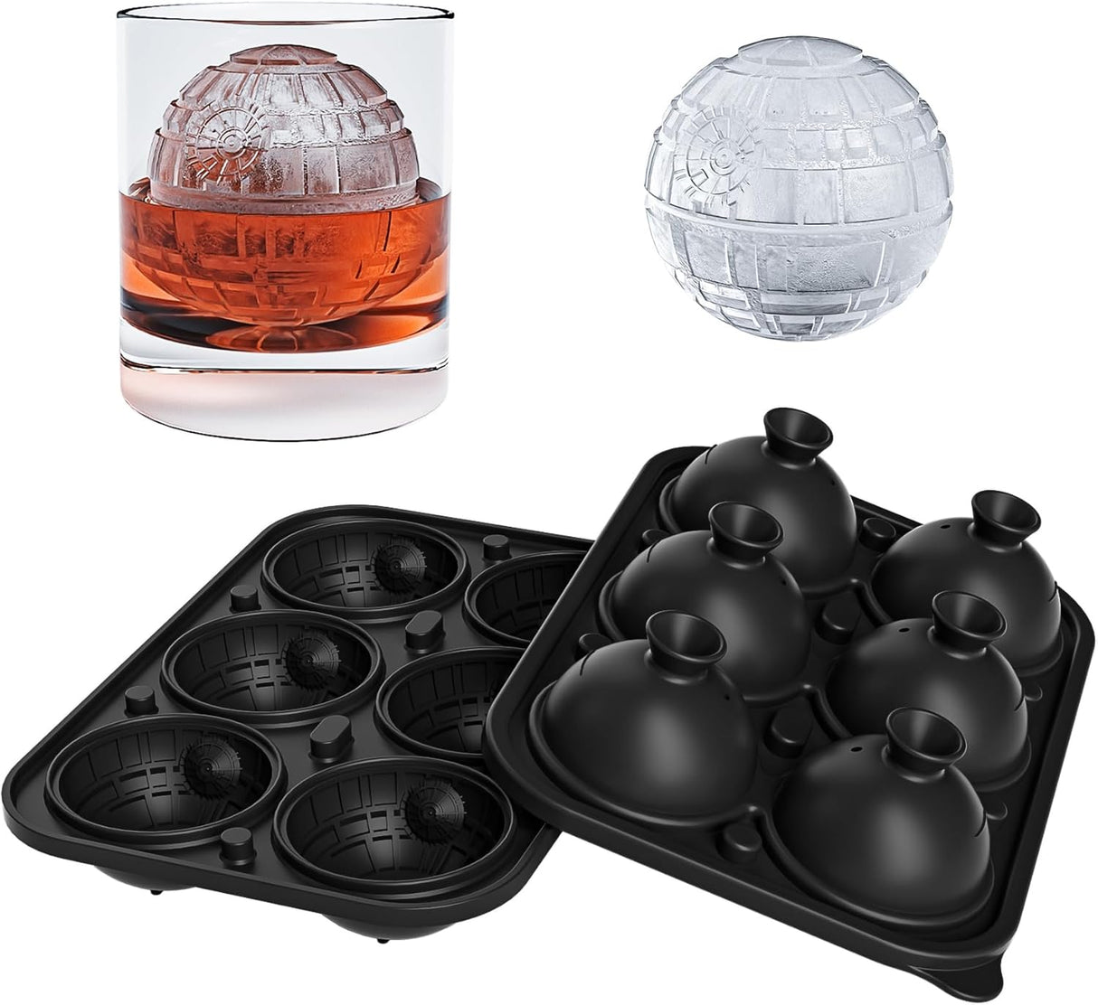 Fiastra six cavity silicone sphere ice cube tray for whisky