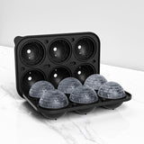 Fiastra Ice Cube Tray, Sphere, Silicone, 6 Cavity, 2.4 Inch