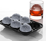Fiastra Ice Cube Tray, Sphere, Silicone, 6 Cavity, 2.4 Inch