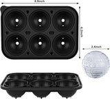 Fiastra Ice Cube Tray, Sphere, Silicone, 6 Cavity, 2.4 Inch
