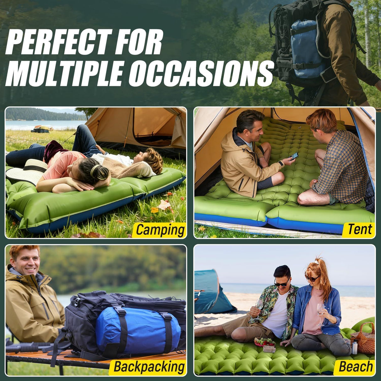 Kootenay Self Inflating Camping Mattress, Double 10cm