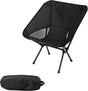 Black lightweight folding camp chair with aluminium frame ready for the outdoors