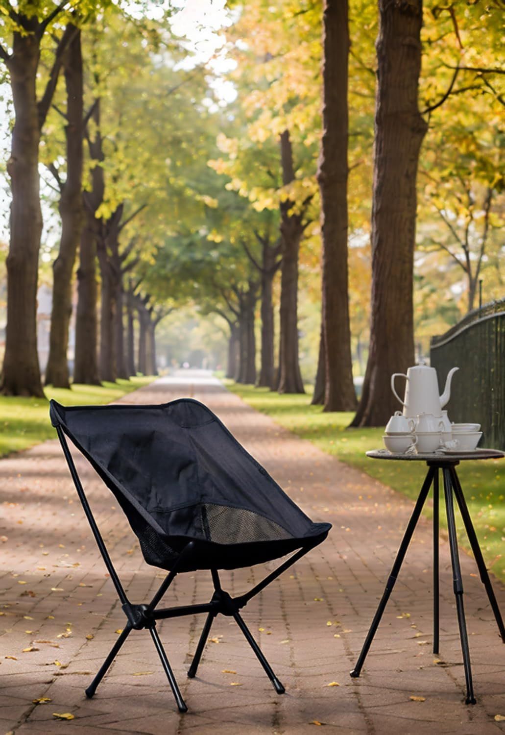 Standley Folding Camp Chair, Black