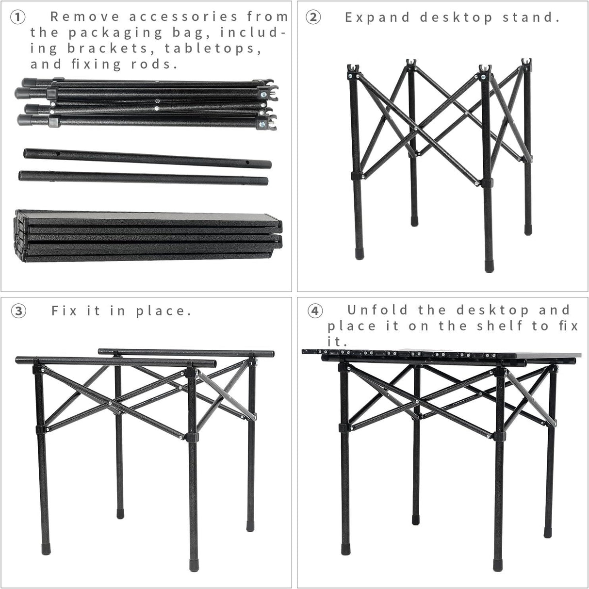 Redbank Aluminium Folding Side Table, Black
