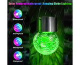 Cracked Glass Solar Hanging Ball Lights, Multicolour 12 Pack