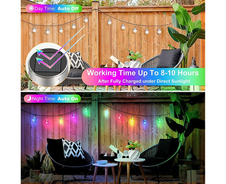 Cracked Glass Solar Hanging Ball Lights, Multicolour 12 Pack