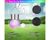 Cracked Glass Solar Hanging Ball Lights, Multicolour 12 Pack