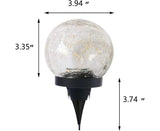 Solar crack glass ball garden light glowing warm white