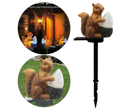 Solar Squirrel Garden Light, Colour Changing