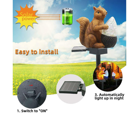 Solar Squirrel Garden Light, Colour Changing