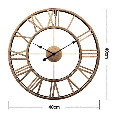 Openwork metal wall clock 40cm detail of numerals