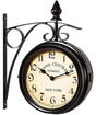 Two Sided Wrought Iron Station Wall Clock