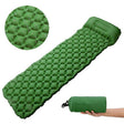 Burgess green nylon inflatable sleeping pad with pillow
