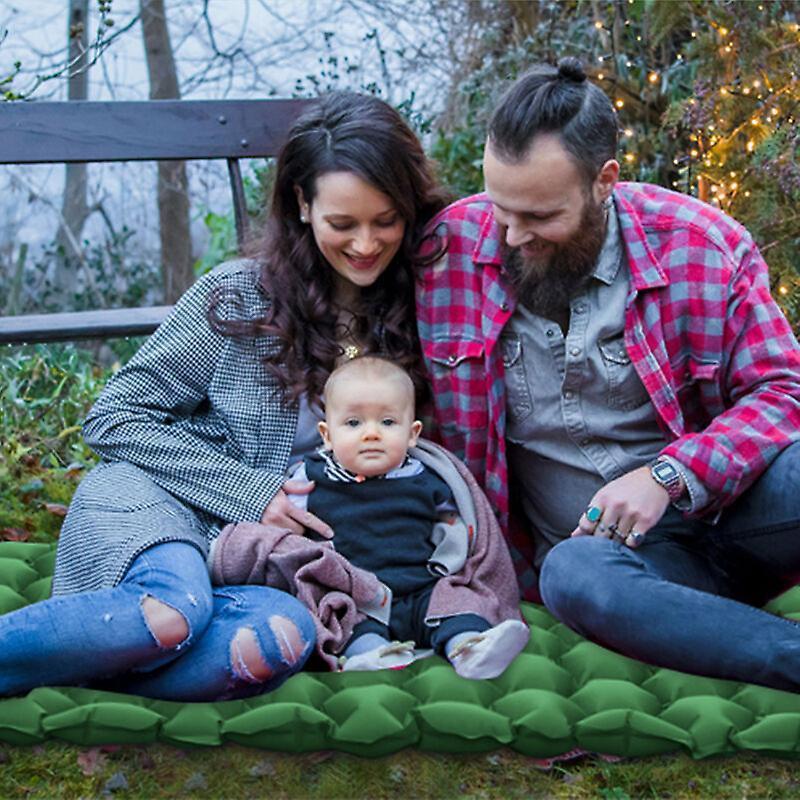 Burgess Sleeping Pad, Ultralight Inflatable with Built In Pillow, Green
