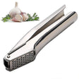 304 stainless steel garlic press with square hole hopper and extended handles