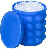 Dark blue silicone two in one ice cube mould and ice bucket