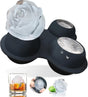 Pink silicone rose shaped ice cube mould with lid