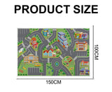 Baby play mat with city road print