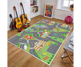 Baby play mat with city road print