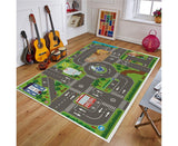 Baby play mat with city road print