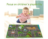 Baby play mat with city road print