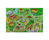 Colourful road map design baby play mat with city streets and buildings