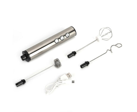 USB charging cable connected to the cordless milk frother