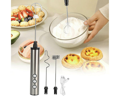 Balloon whisk head whipping cream in a bowl