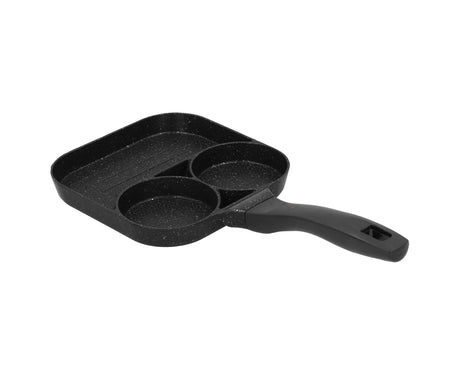 Egg frying pan, handle and fixing screw supplied in the package