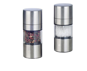 Agrigento stainless steel salt or pepper mill in silver, compact size