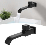 Matte black wall mounted cold water basin tap with single hole brass body