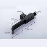 Matte black wall mounted tap shown with supplied mounting hardware