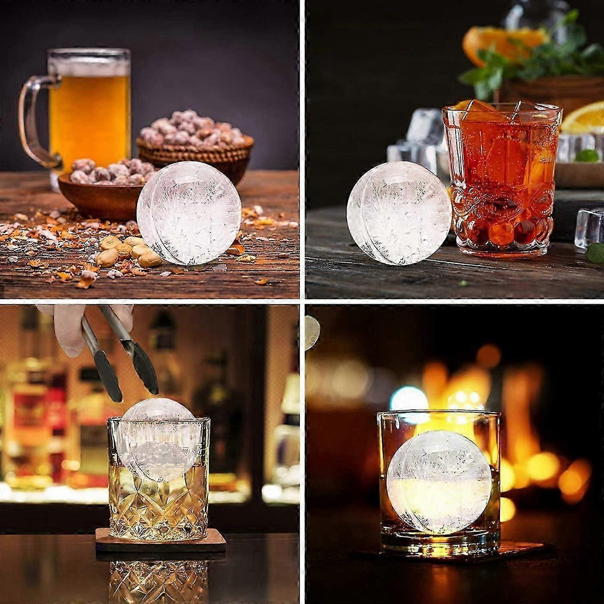 Scanno Ice Mould, Sphere, Silicone, 4pcs