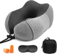 Grey U shape memory foam travel neck pillow