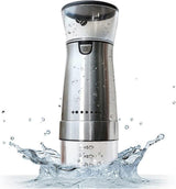 Modica electric coffee grinder in silver stainless steel with clear lid
