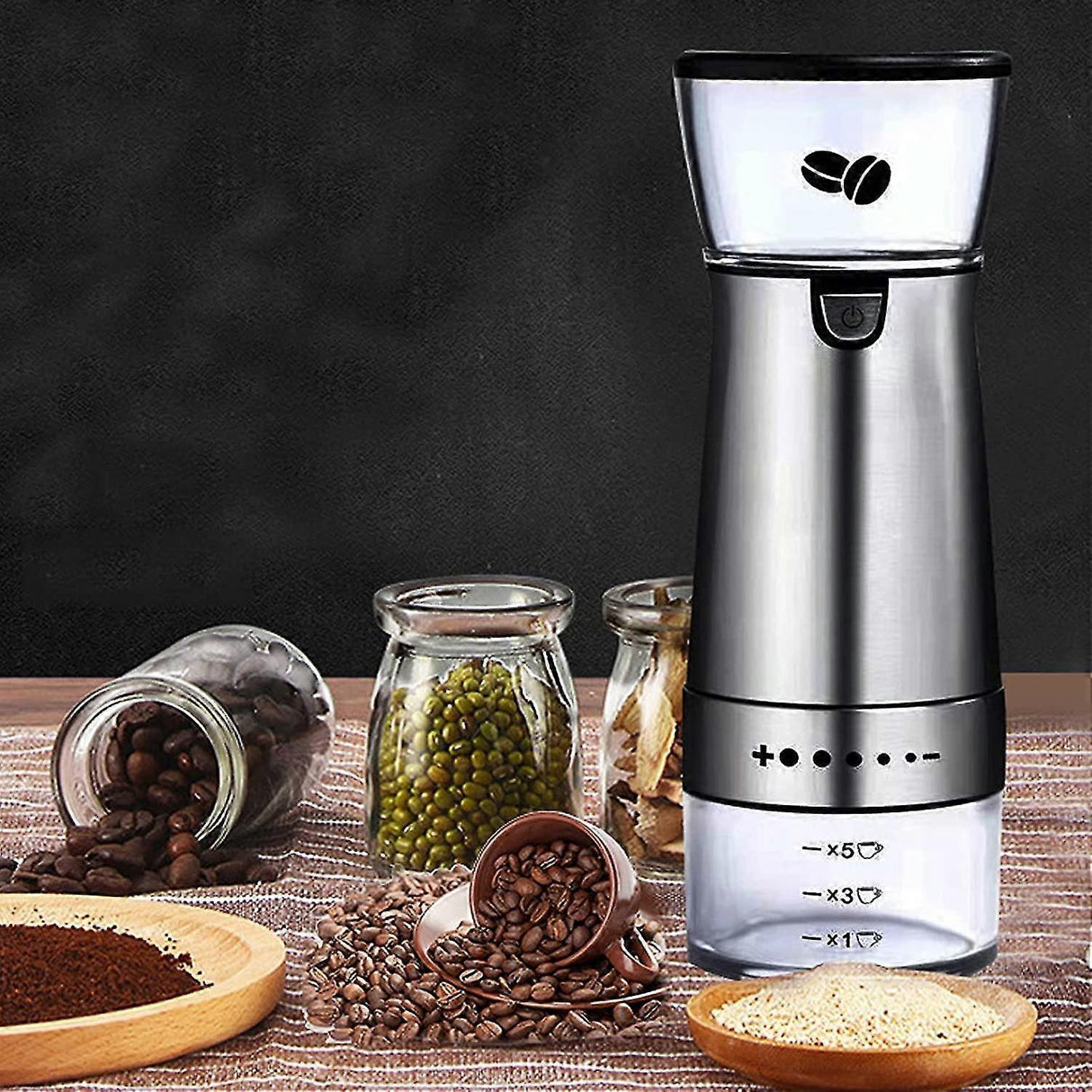 Modica Coffee Grinder, Electric, Portable, Stainless Steel Blade, 200W