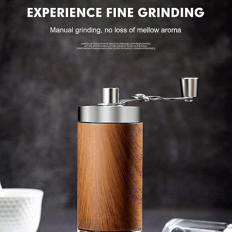 Noto Coffee Grinder, Manual, Wood and Stainless Steel, Portable Burr