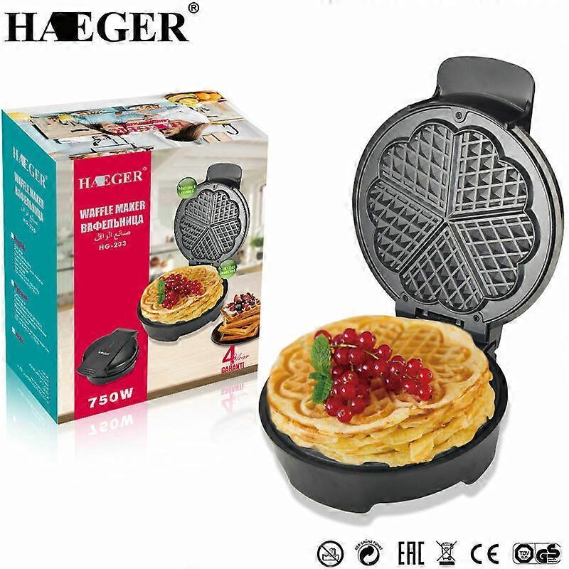 Five freshly cooked waffles lifting off the non stick waffle maker plates