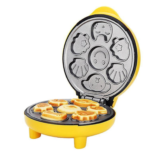Compact 1000 W automatic waffle maker with nonstick double sided plates