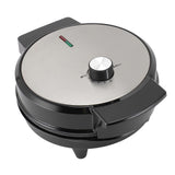 Waffle maker opened to show the dual sided non stick cooking plates