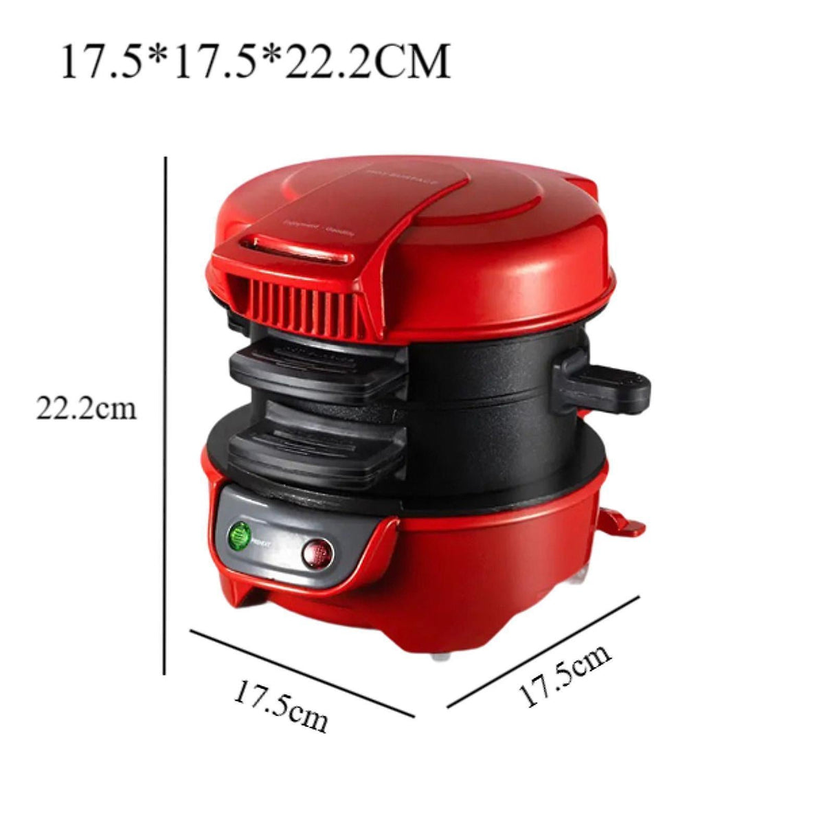 Sandwich maker open showing nonstick cooking plates