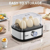 Timer dial and indicator light on the front of the electric egg cooker