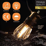 Monopoli Outdoor String Lights, S14 Bulbs, 15m, IP65