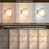 Rechargeable RGB LED wall sconce in gold, set of two